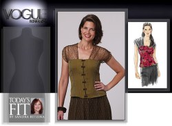1140 VOGUE BETZINA PRINCESS CAP SLEEVE BUSTIER TOP PATTERN ABC-GHIJ
